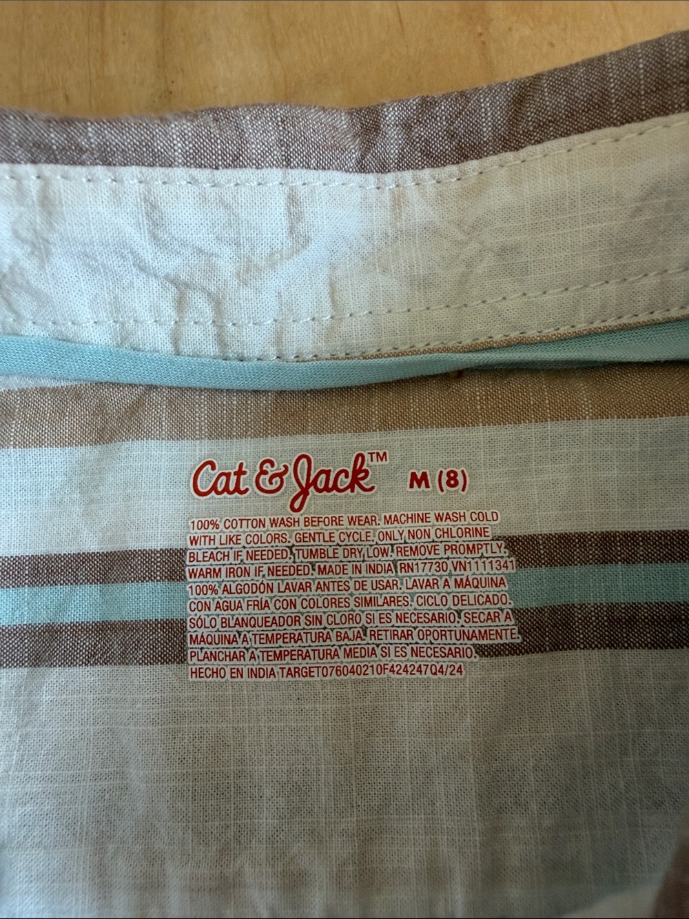 Target Striped Cat Shirt & Shorts Set in Blue and Tan - Picture 2 of 4